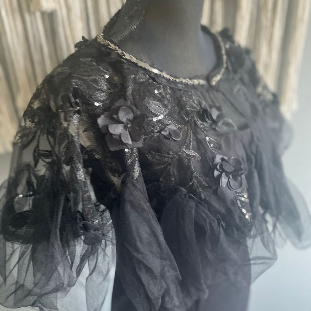 BCBG Lace Embroidered Cape and Forever 21 Dress